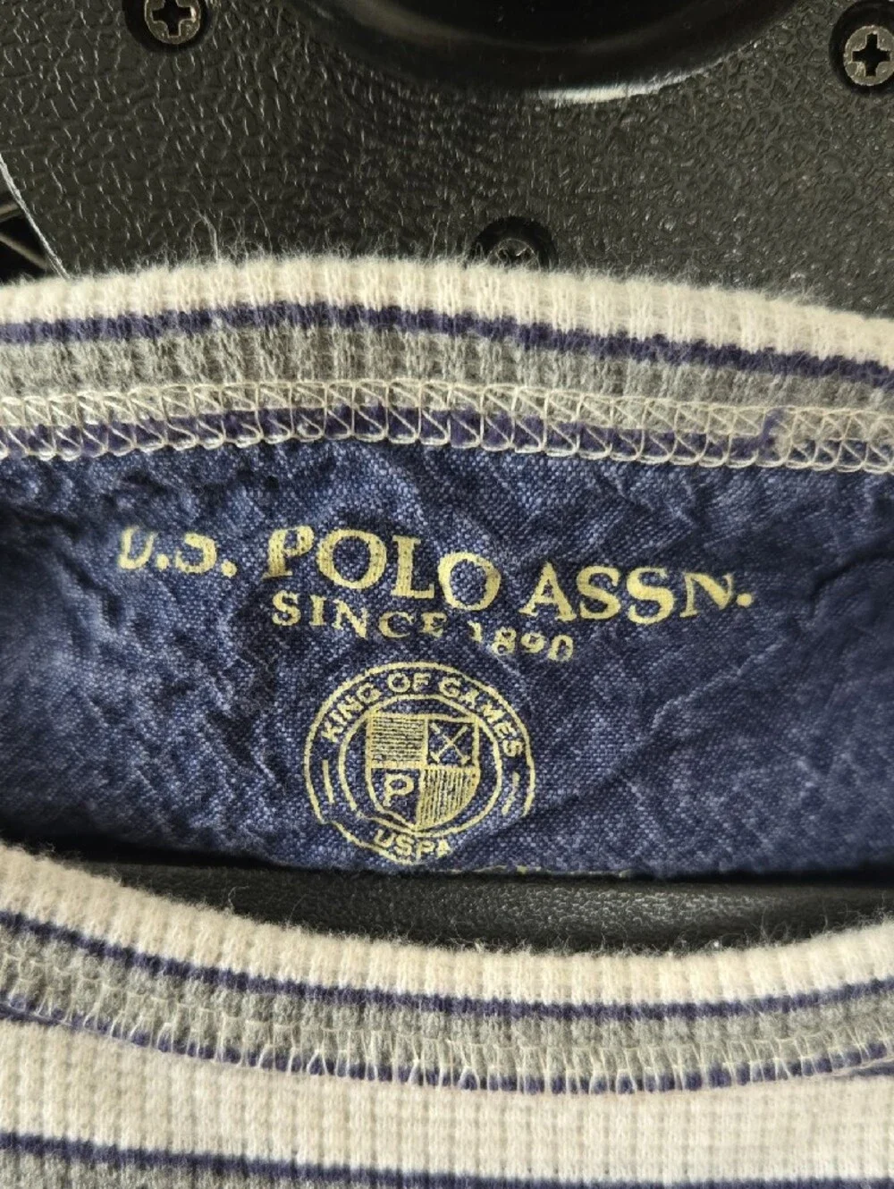 Ralph Lauren Dark Gray Light Gray Striped Long Sleeve Crew
